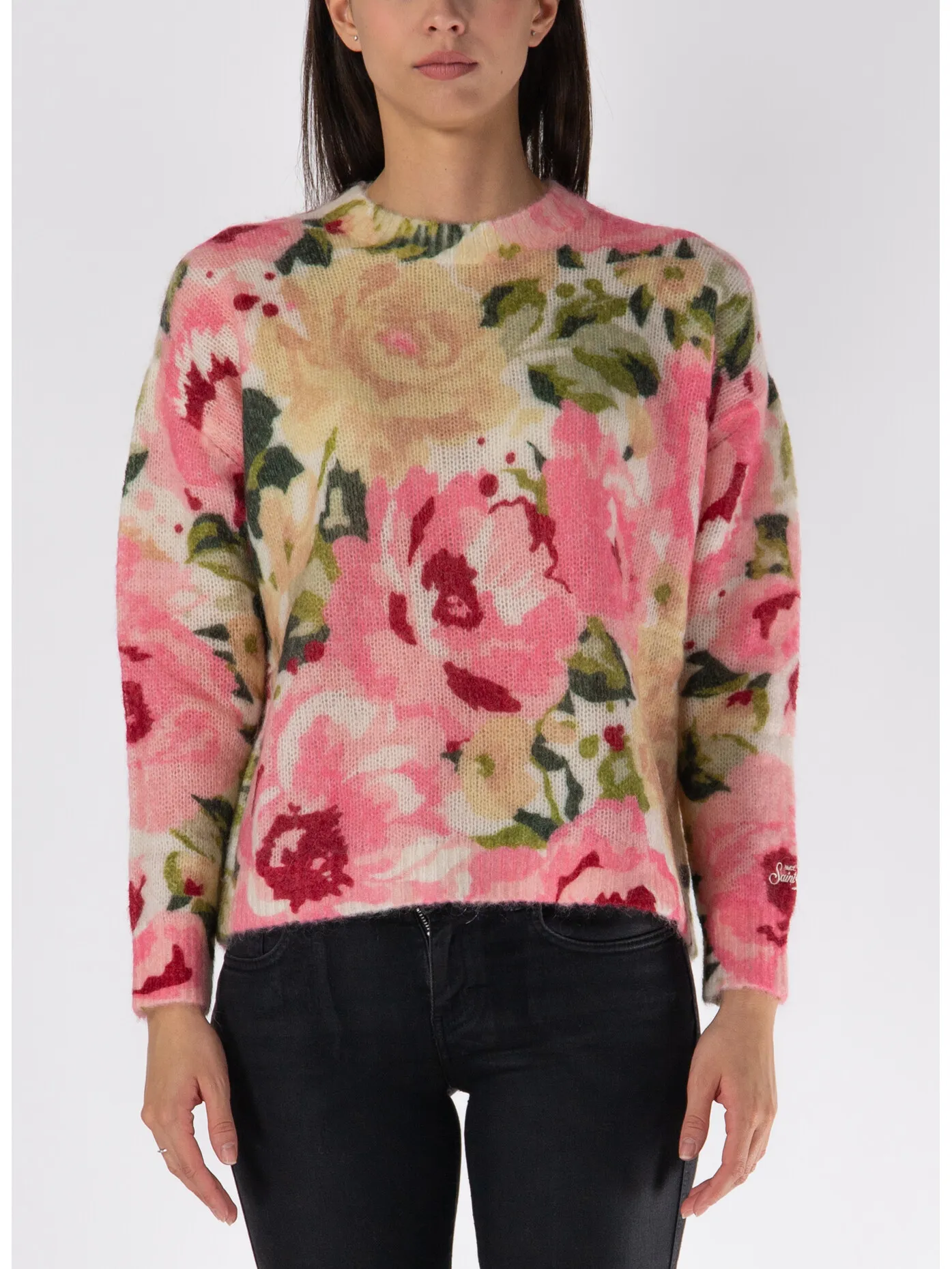    -MC2    -MAGLIONE GIROCOLLO LOUISE CON STAMPA PEONIA-