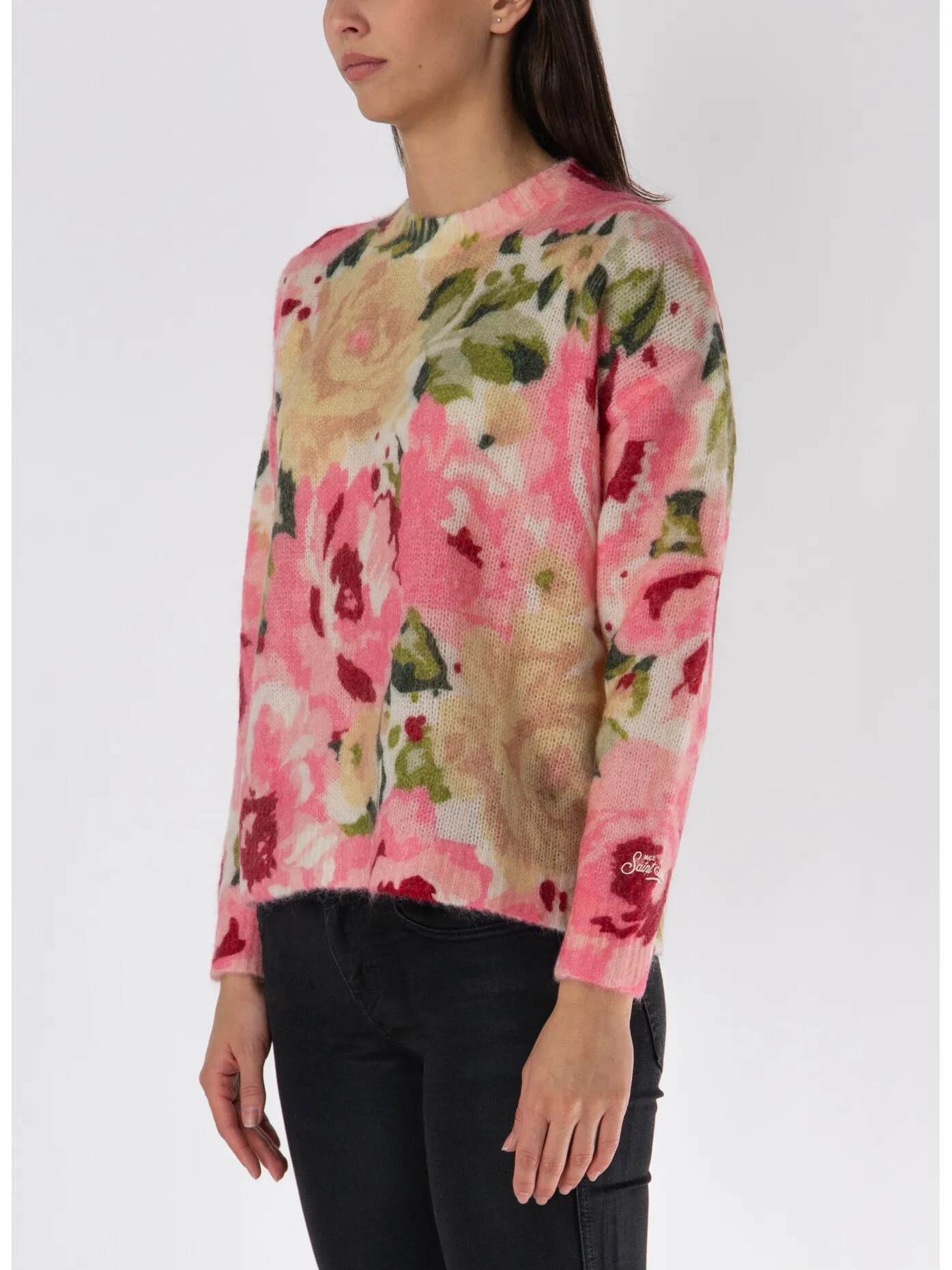     -MC2    -MAGLIONE GIROCOLLO LOUISE CON STAMPA PEONIA-