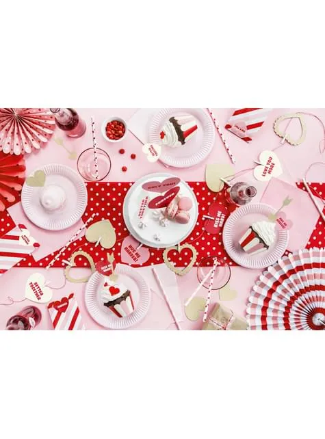 10 cannucce rosa pastello a strisce bianche di carta - Unicorn