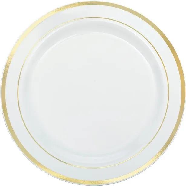 10 piatti in oro bianco con bordo 26 cm