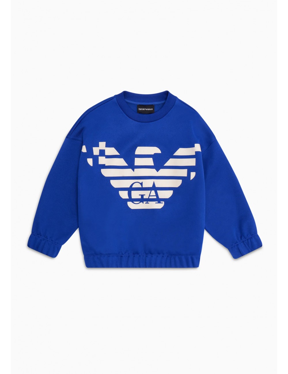 6R4MJ9 0759 FELPA EMPORIO ARMANI KIDS MAGLIA BAMBINO MAXI LOGO SHIRT AQUILA EA