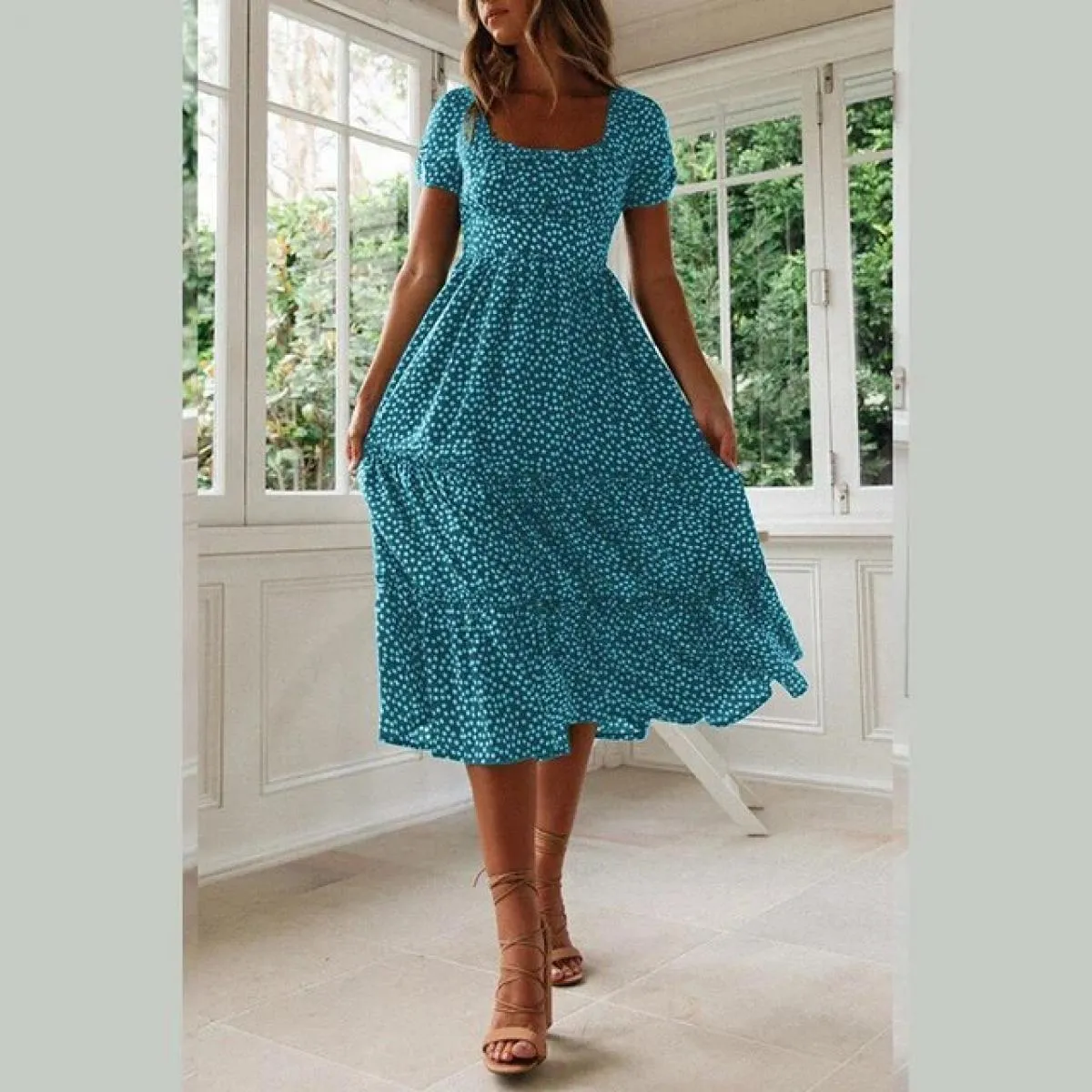 Abito lungo per le donne 2023 Summer Beach Abiti bohemien Vestido Abito casual Abbigliamento femminile  Gonna floreale Uomo e