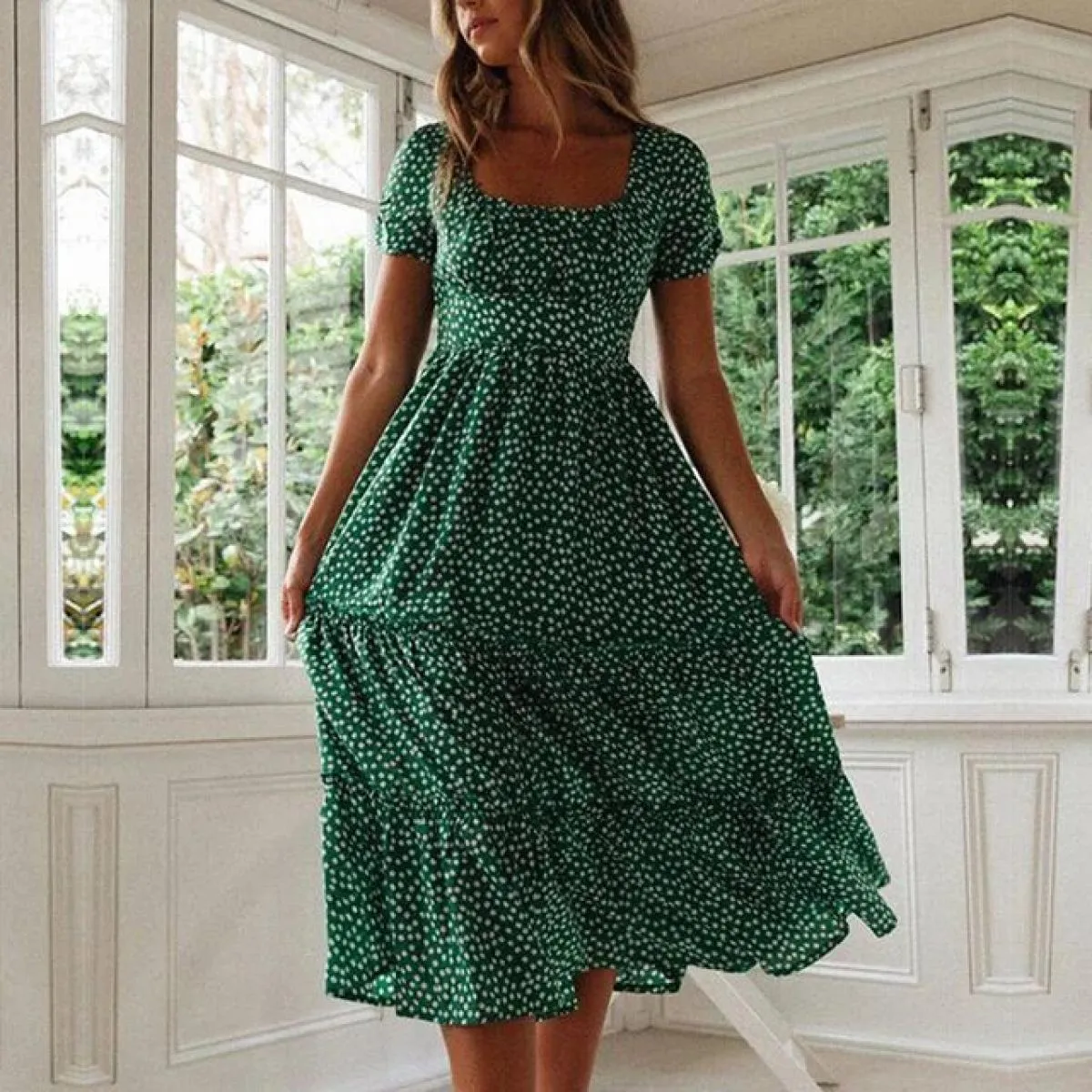 Abito lungo per le donne 2023 Summer Beach Abiti bohemien Vestido Abito casual Abbigliamento femminile  Gonna floreale Uomo e