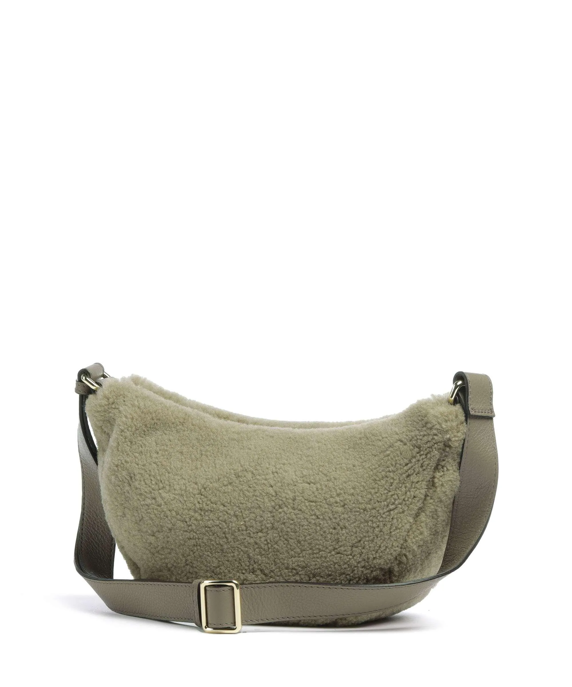 Abro Shearling By My Side Borsa a tracolla pelliccia, pelle di vacchetta grana verde  