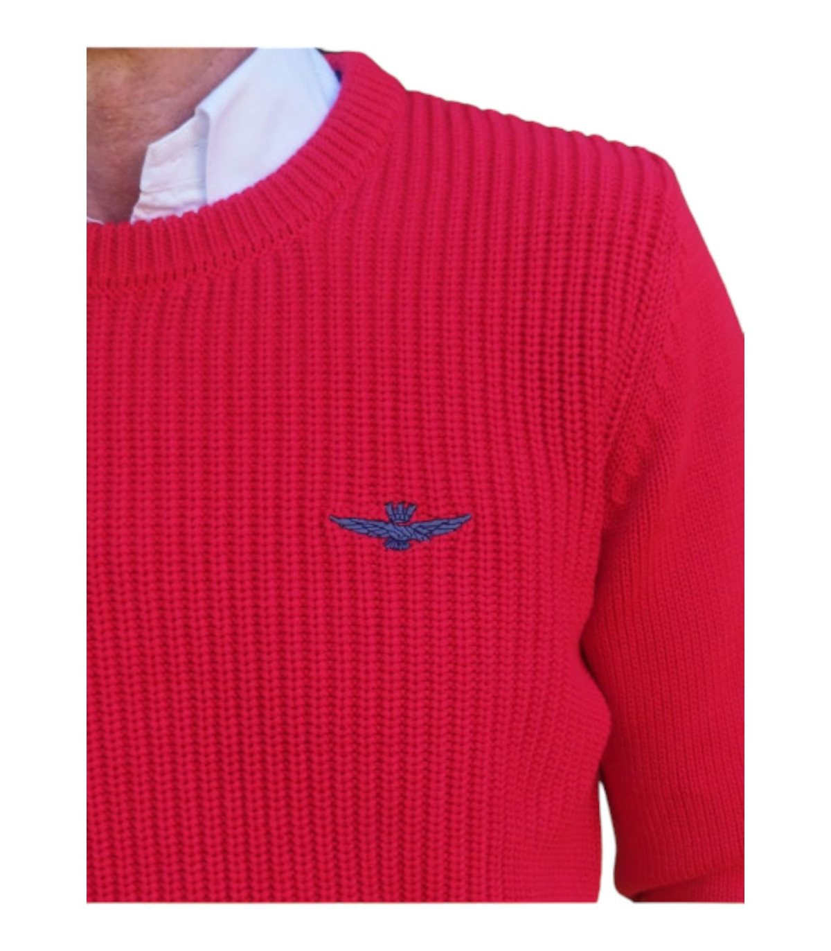 Aeronautica Militare Uomo Maglione A Girocollo A Costa Inglese