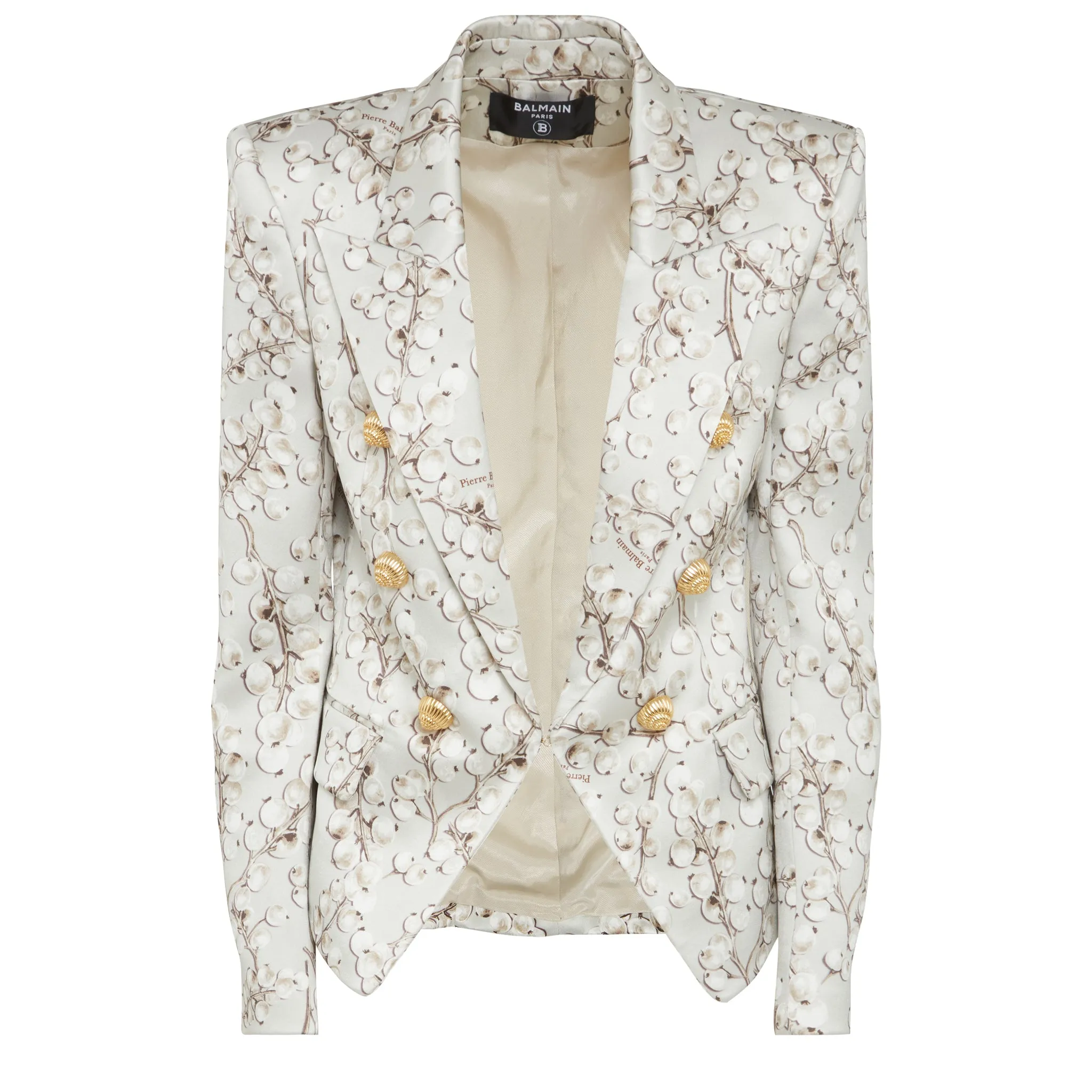BALMAIN  Giacca mono petto in tessuto multicolor