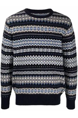 BARBOUR Abbigliamento,Maglieria Maglione Barbour Case Fair Isle Blu 