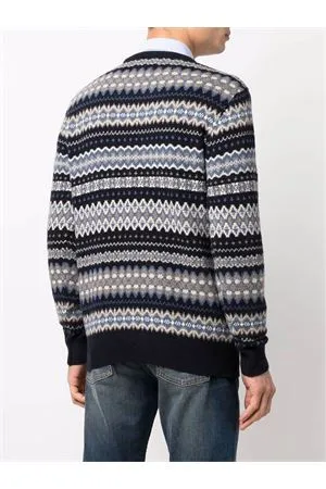 BARBOUR Abbigliamento,Maglieria Maglione Barbour Case Fair Isle Blu 