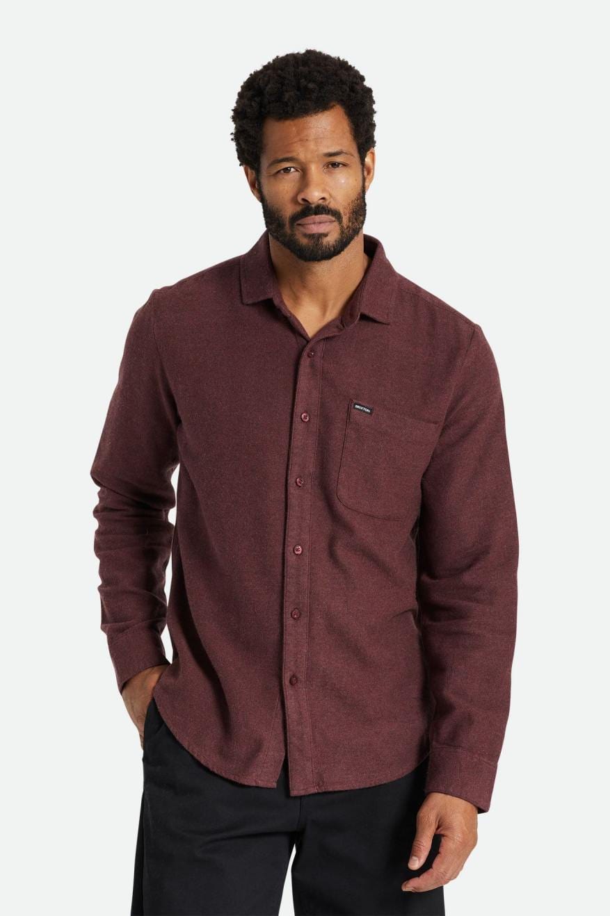 BIXBY RESERVE L/S FLANNEL - MELANGE RED