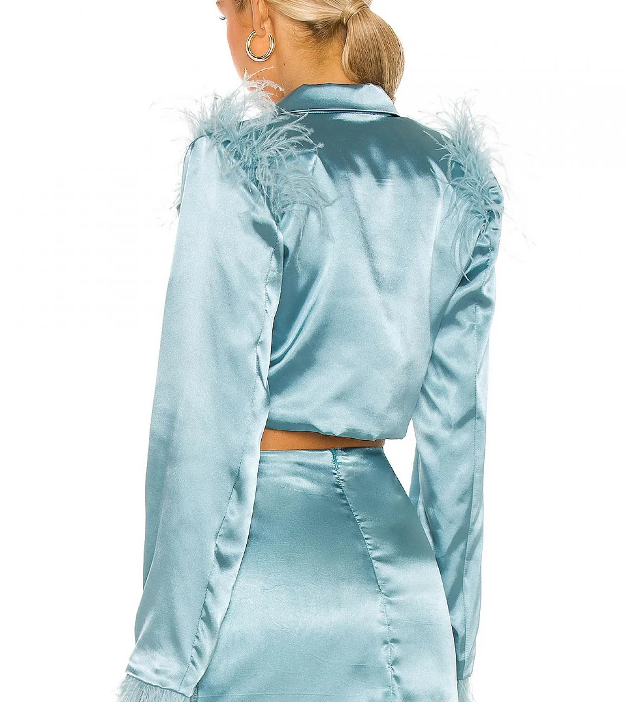 Blazer da donna Gonna Blazer da passerella Blazer con maniche in piume Abito con piume 2023 Corto