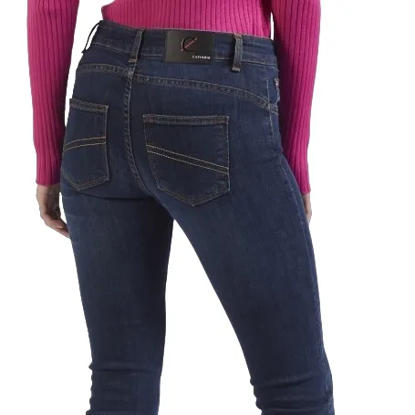 CafèNoir women's jeans trousers Denim Slim c7 JJ1018 B008 medium dark blue 