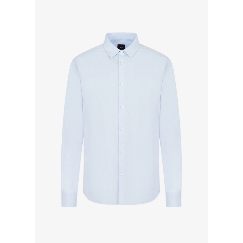 CAMICIA DA UOMO IN COTONE TINTO IN FILO A|X