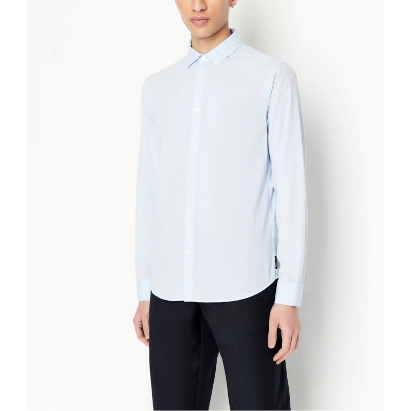 CAMICIA DA UOMO IN COTONE TINTO IN FILO A|X