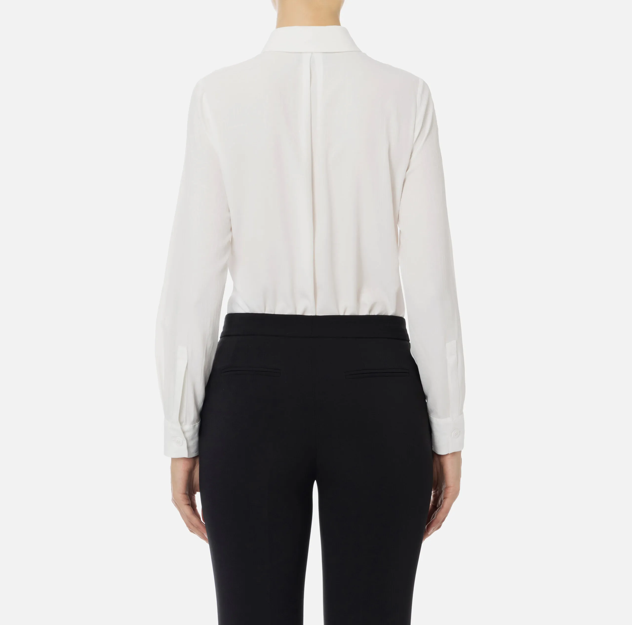 Camicia Georgette Jacquard Lettering Nero Avorio Elisabetta Franchi