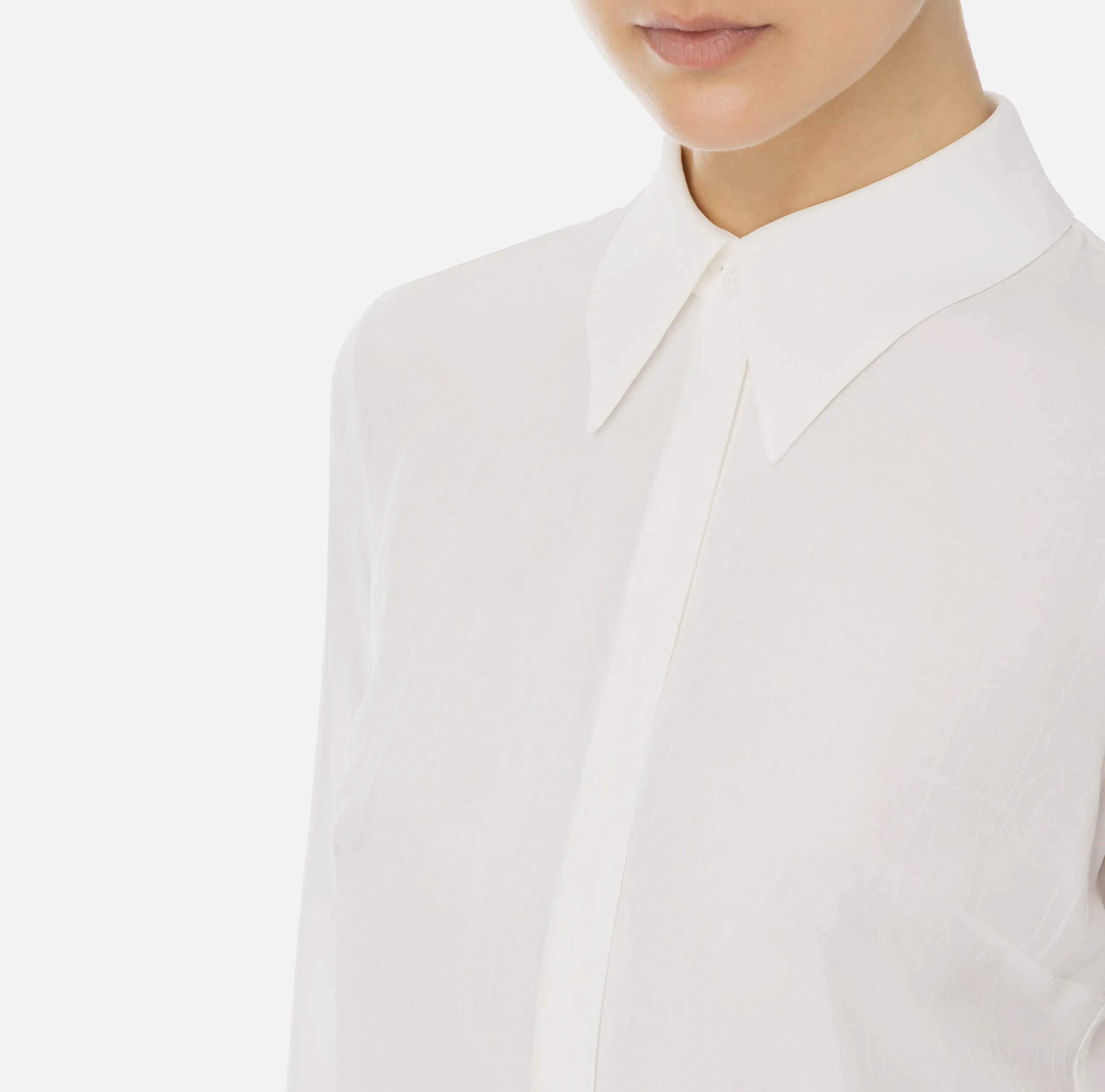 Camicia Georgette Jacquard Lettering Nero Avorio Elisabetta Franchi