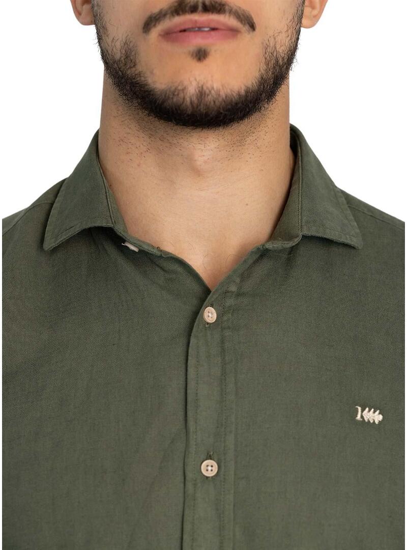 Camicia Lino Verde Klout per Uomo