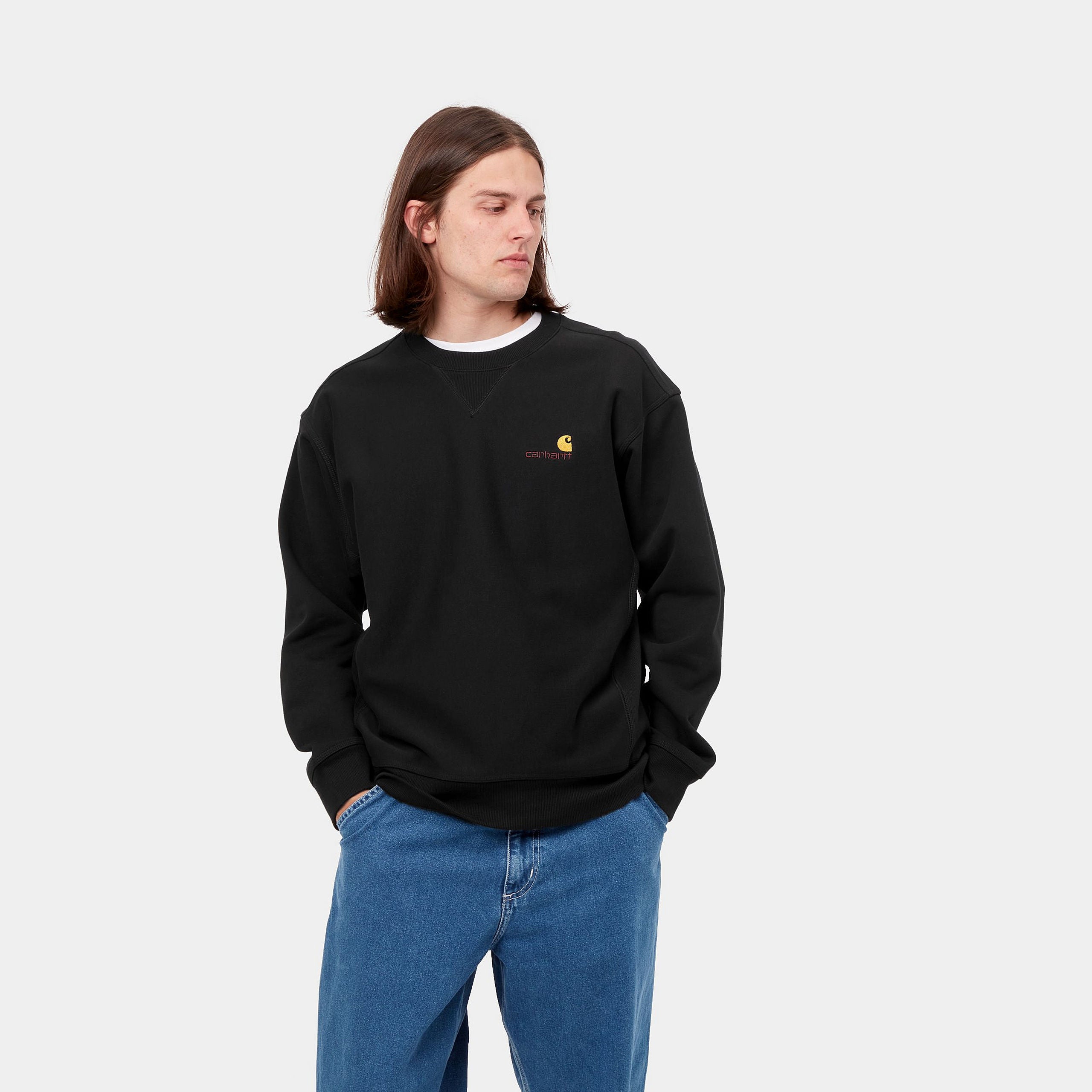 Carhartt American Script men's crewneck sweatshirt I025475 black