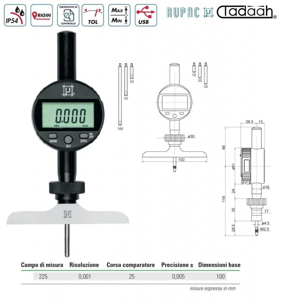 Comparatore di profondità Serie Digitronic PLUS