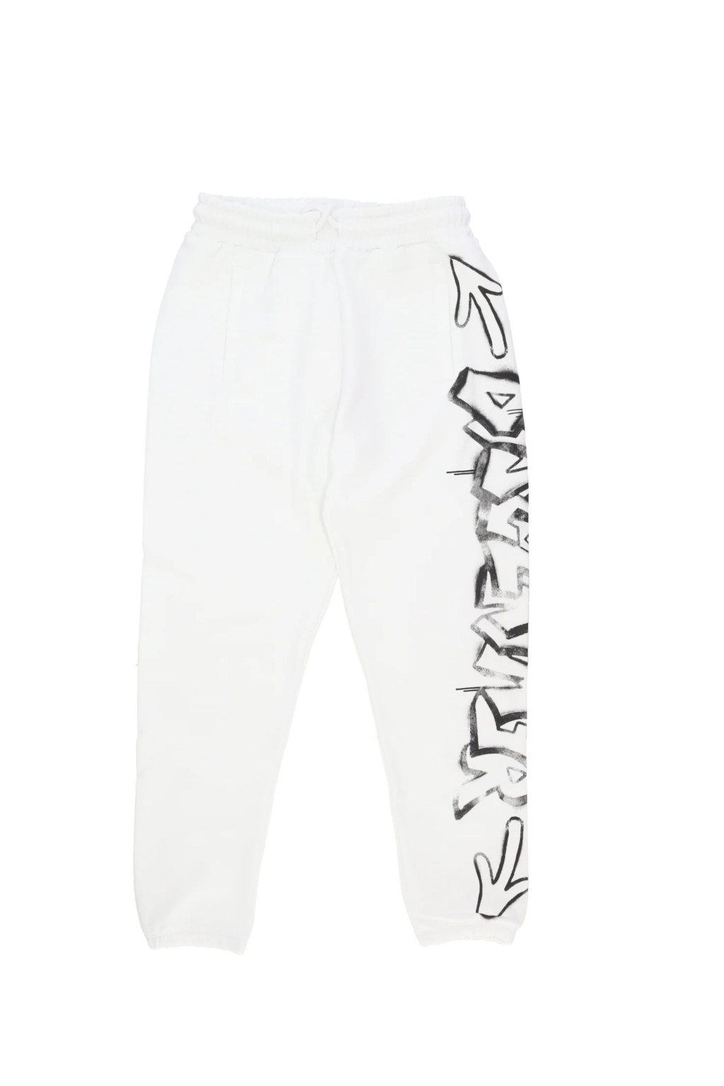 DISCLAIMER PANTALONE UOMO BIANCO IN FELPA CON MAXI LOGO 54205