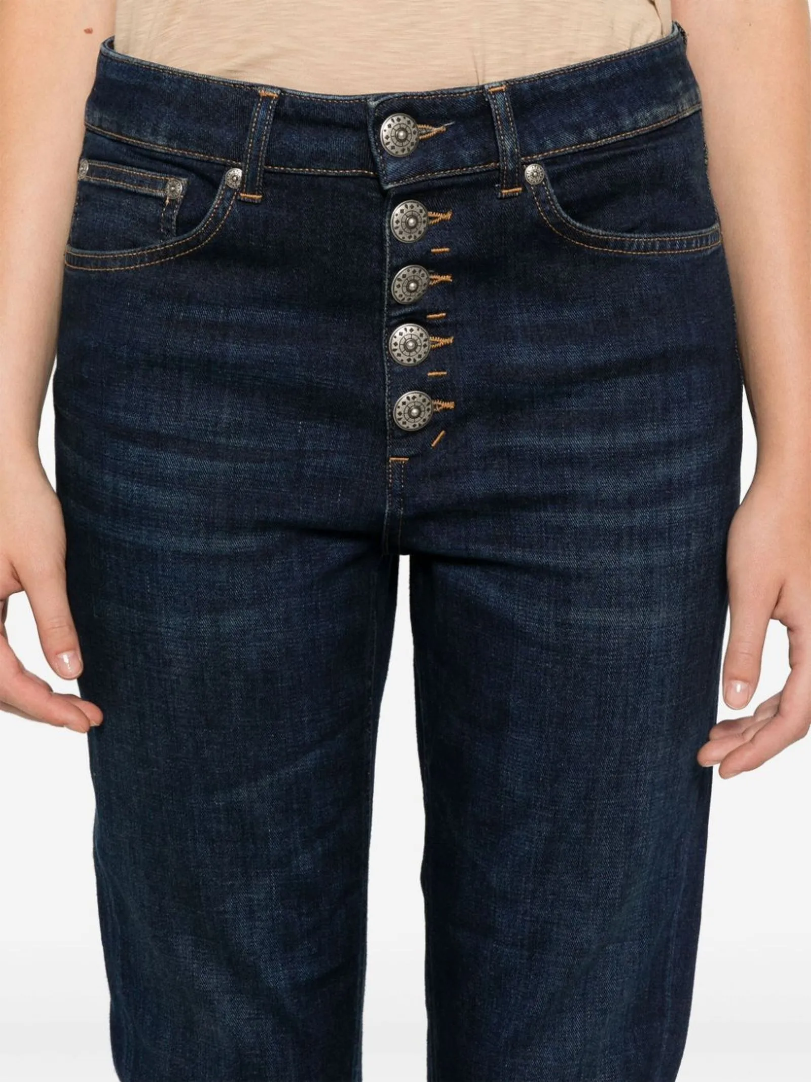DONDUP Abbigliamento,Jeans Jeans crop Koons in cotone blu 