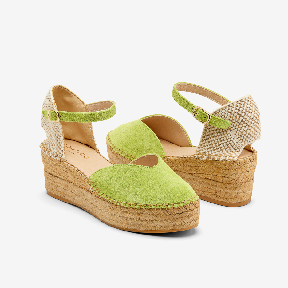 Espadrillas Verde con Cinturino