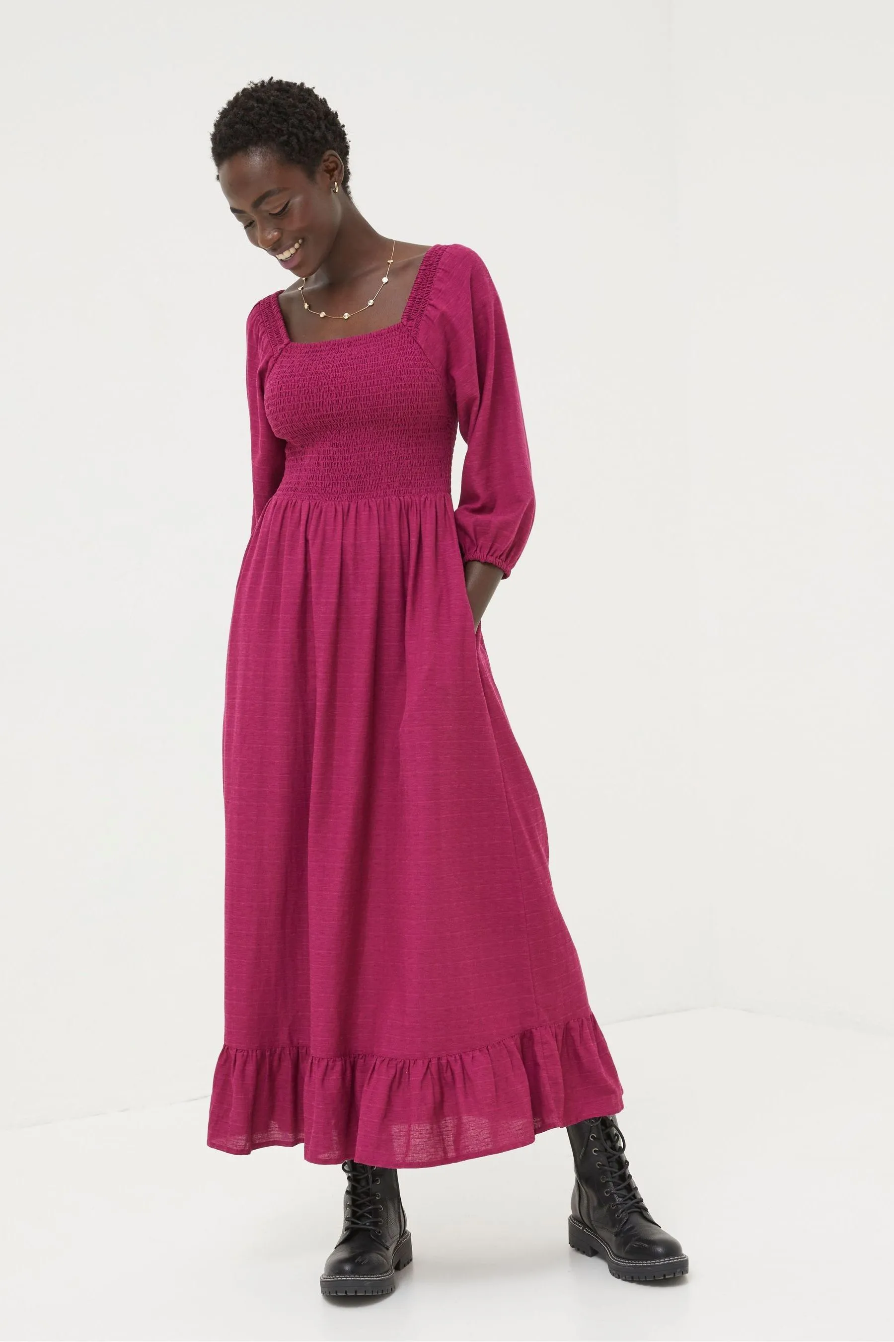 FatFace Midi vestito con lino    