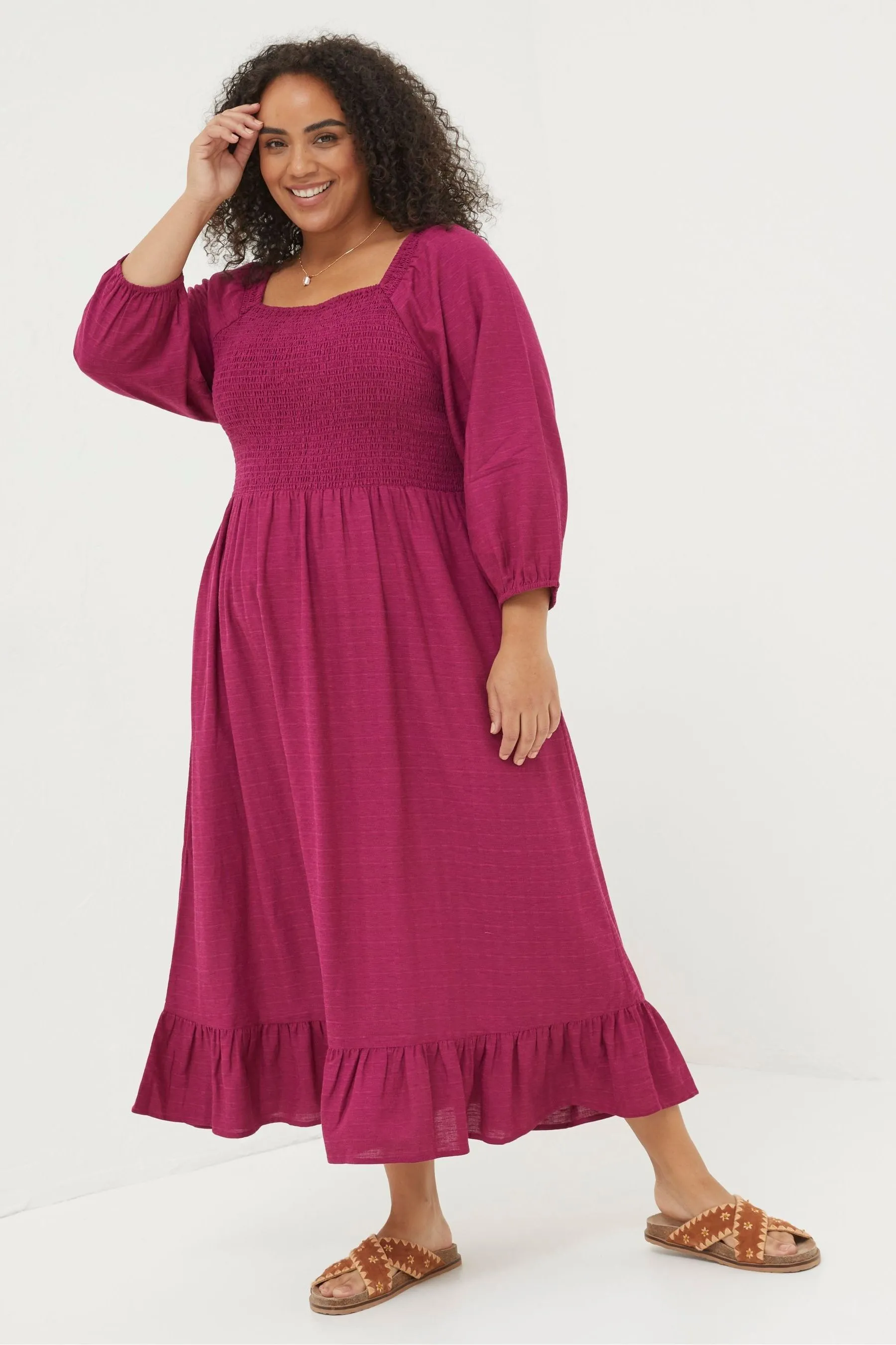 FatFace Midi vestito con lino    