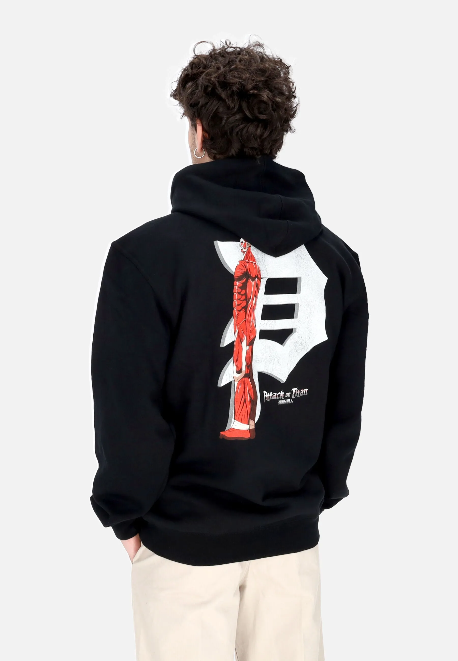 Felpa Cappuccio Uomo Colossal Dirty P Hoodie X Attack On Titan Black