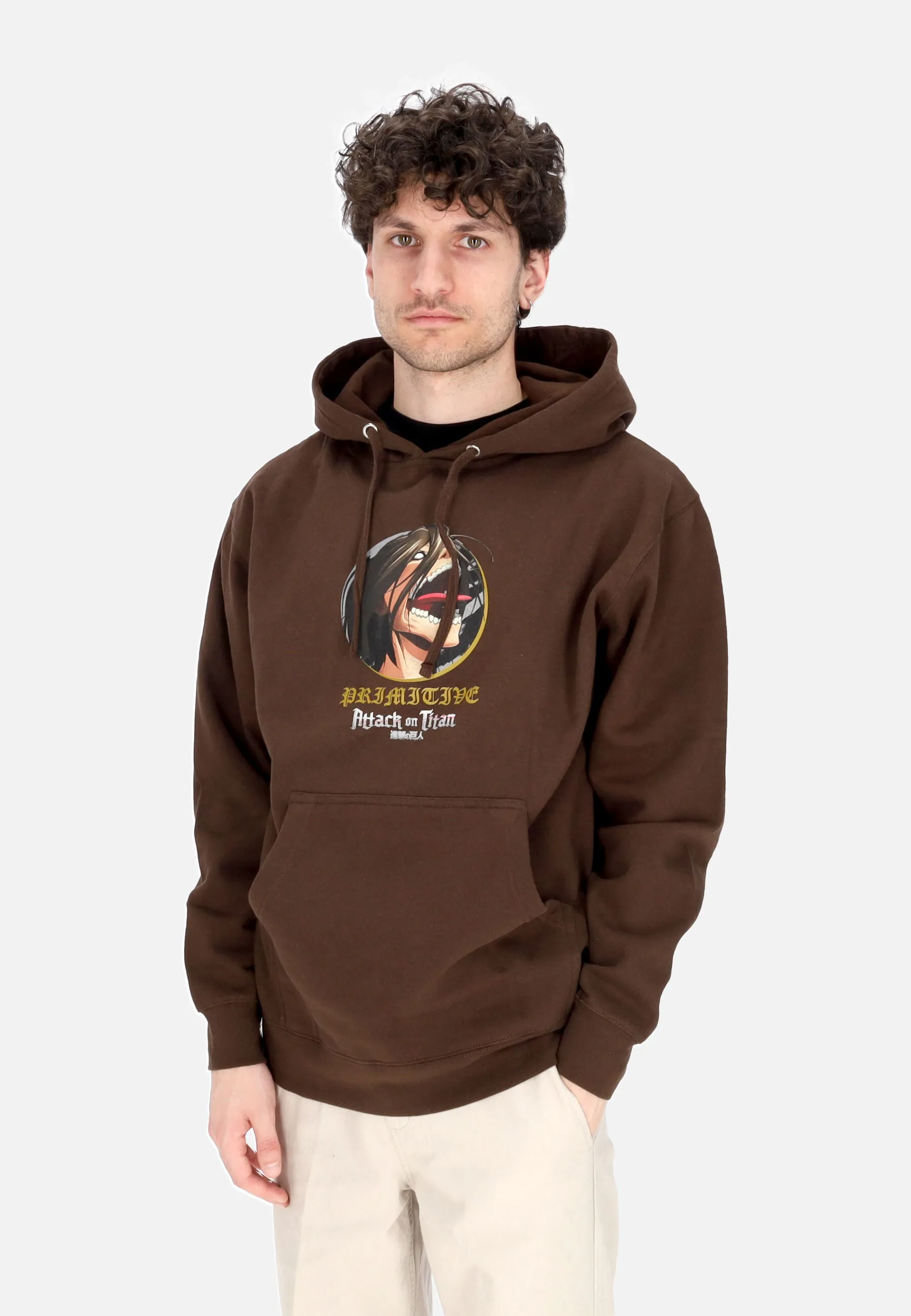 Felpa Cappuccio Uomo Future Memory Hoodie X Attack On Titan Brown