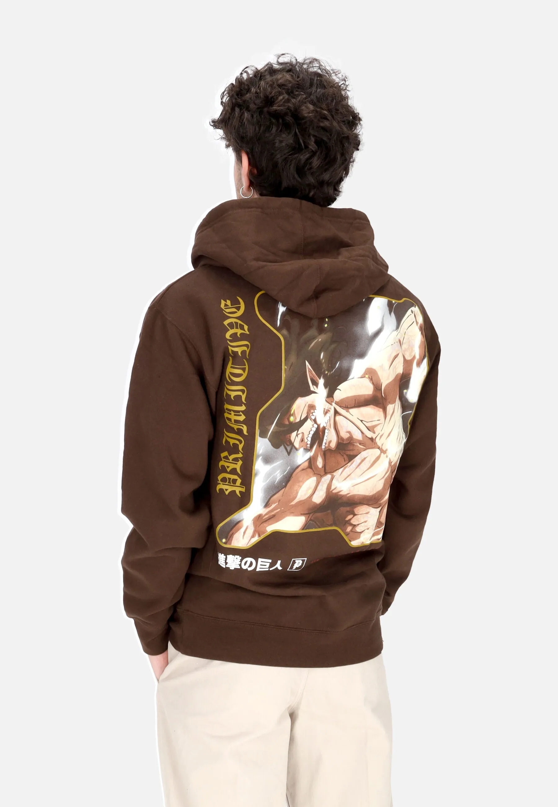 Felpa Cappuccio Uomo Future Memory Hoodie X Attack On Titan Brown