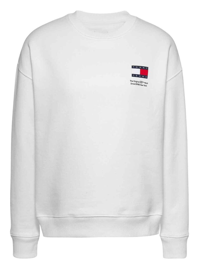Felpa Tommy Jeans Boxy Graphic Bianco Donna