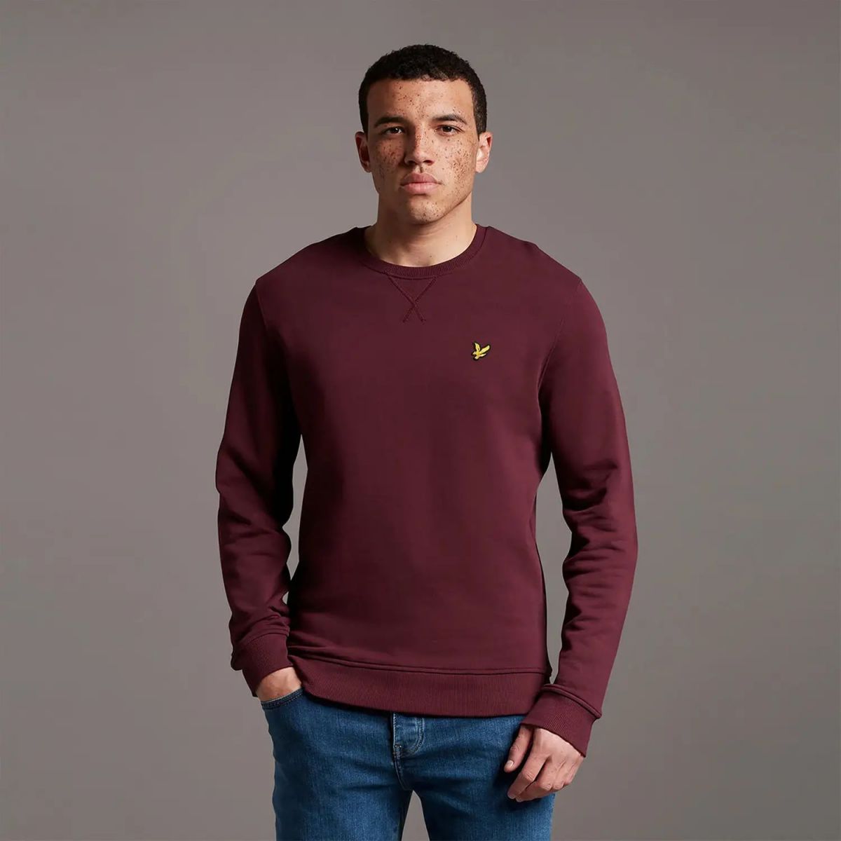 FELPA Uomo LYLE & SCOTT 1874 ML424VOG CREW NECK W562 BURGUNDY