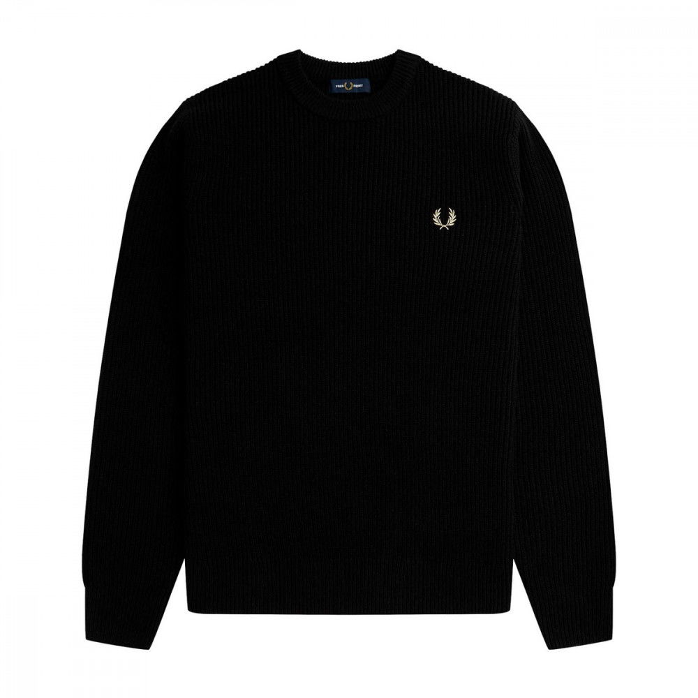FRED PERRY MAGLIONE GIROCOLLO IN LANA A COSTA INGLESE
