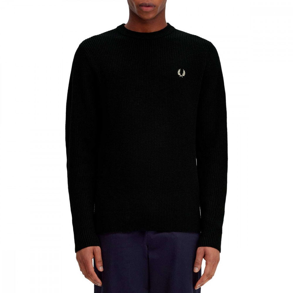 FRED PERRY MAGLIONE GIROCOLLO IN LANA A COSTA INGLESE
