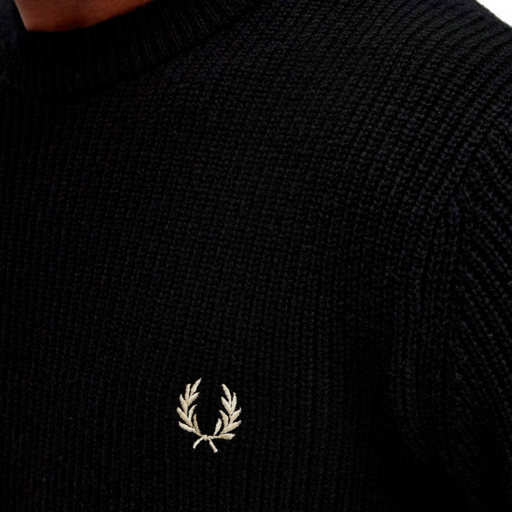 FRED PERRY MAGLIONE GIROCOLLO IN LANA A COSTA INGLESE