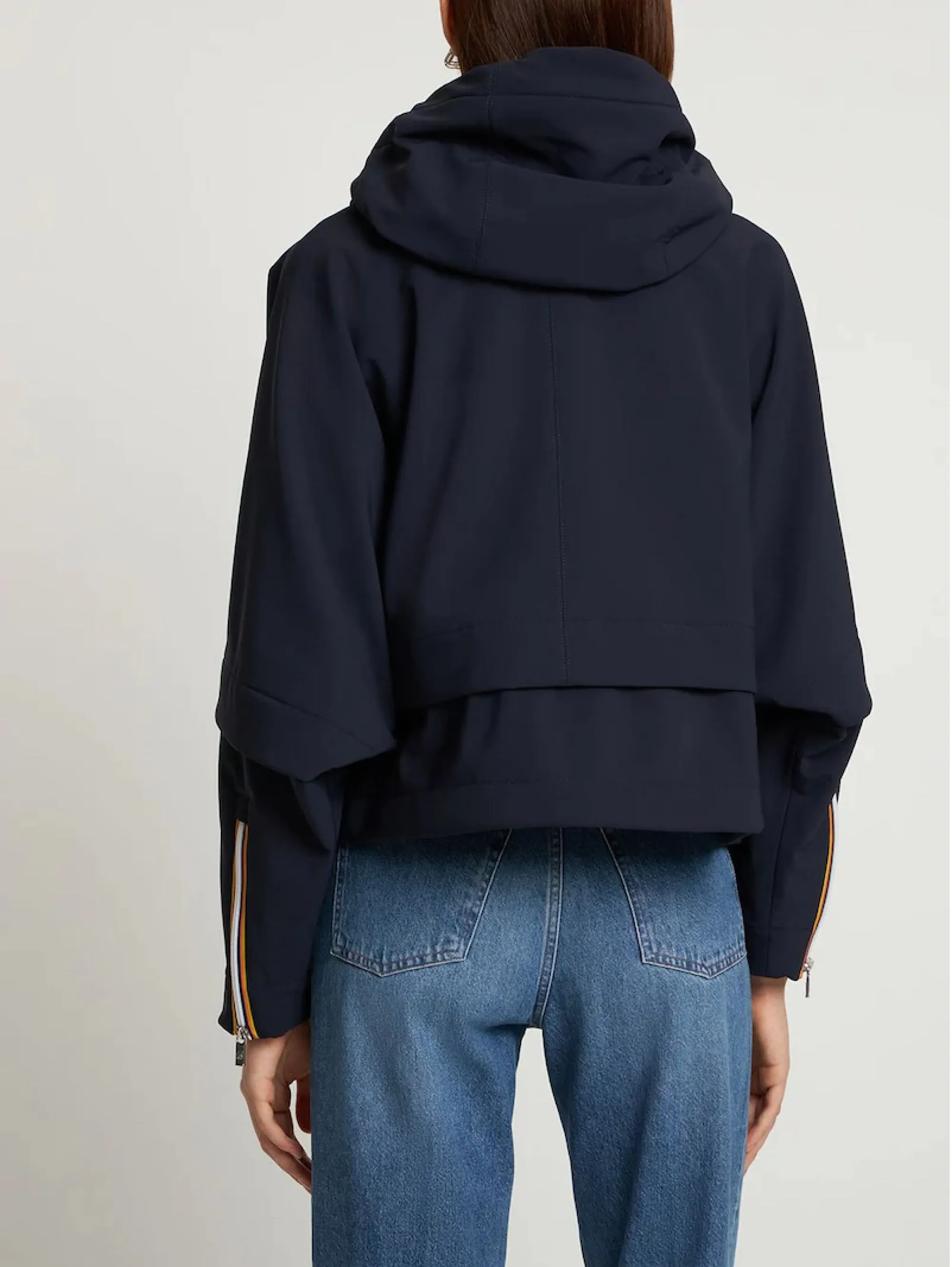 Giacca con Cappuccio in Membrana Tek Blu