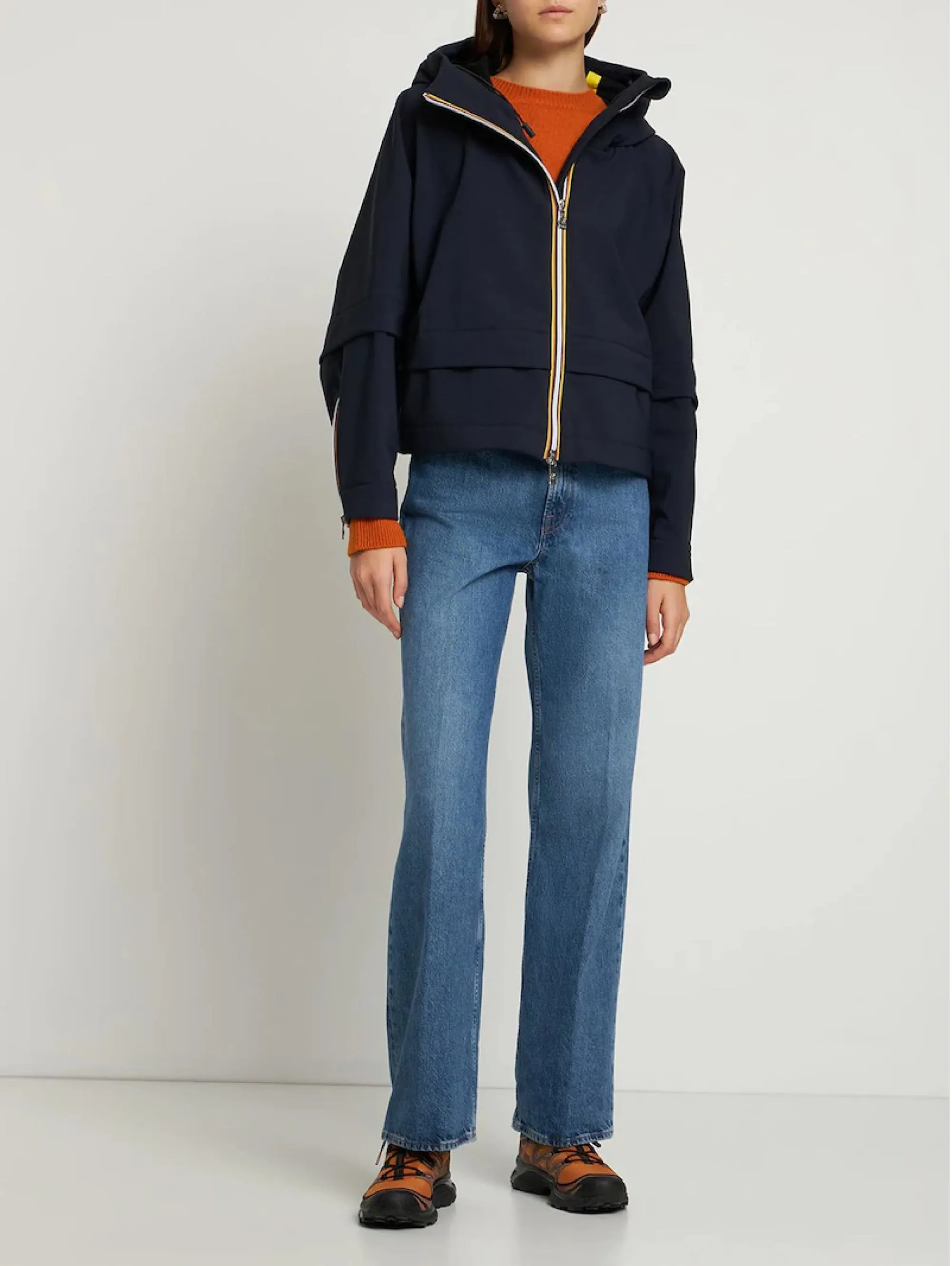 Giacca con Cappuccio in Membrana Tek Blu