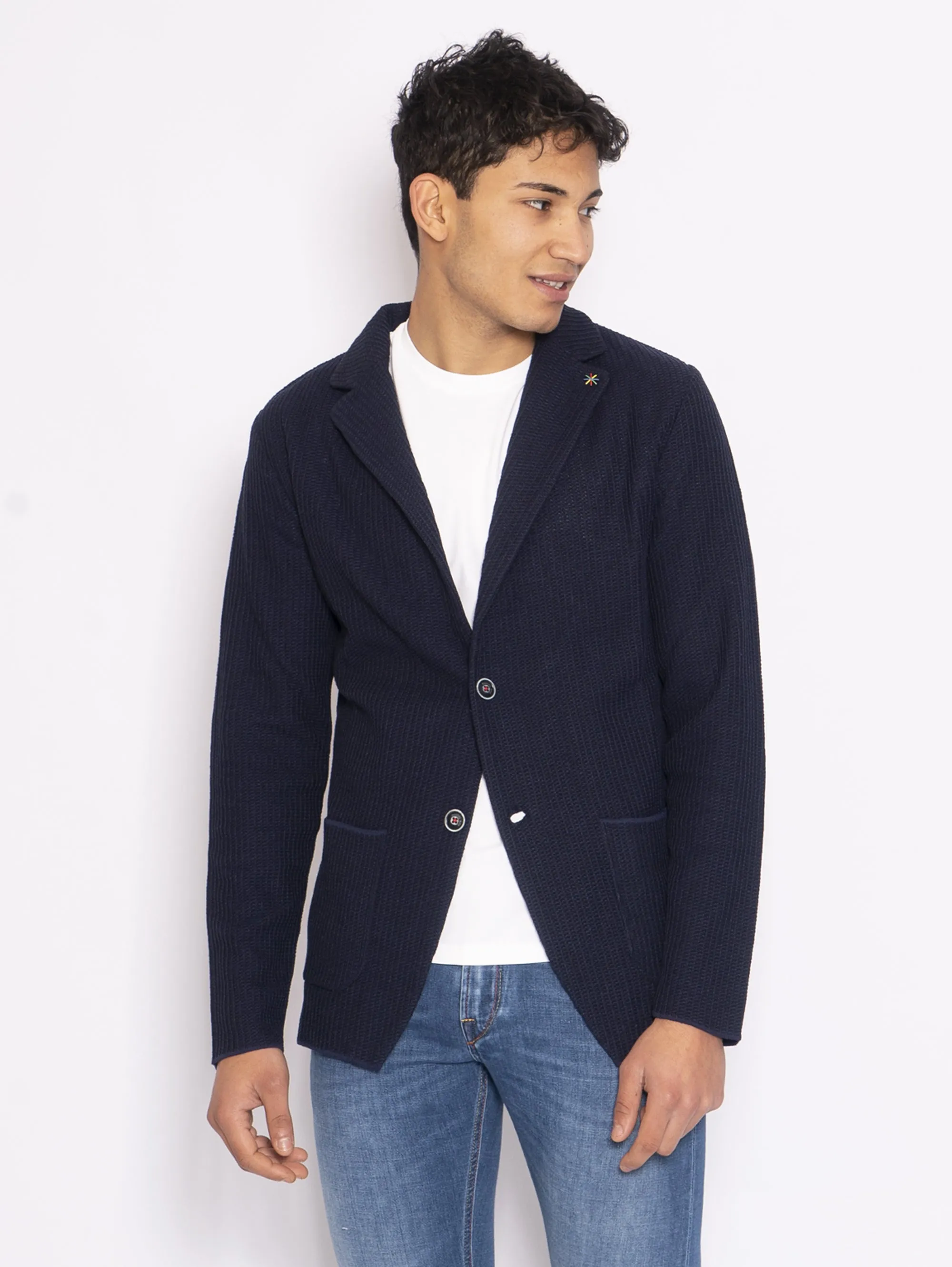 Giacca in Maglia Blu