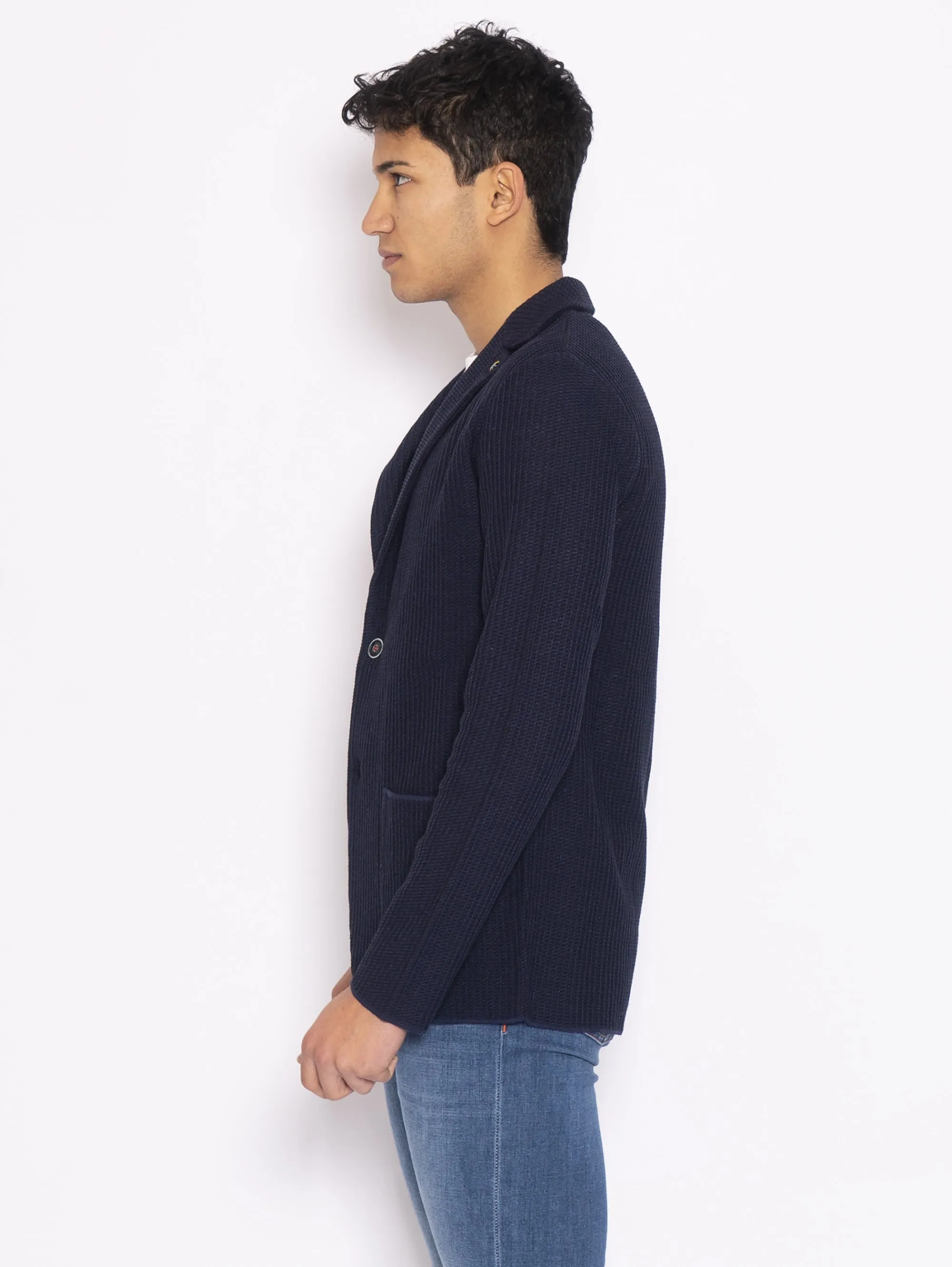 Giacca in Maglia Blu