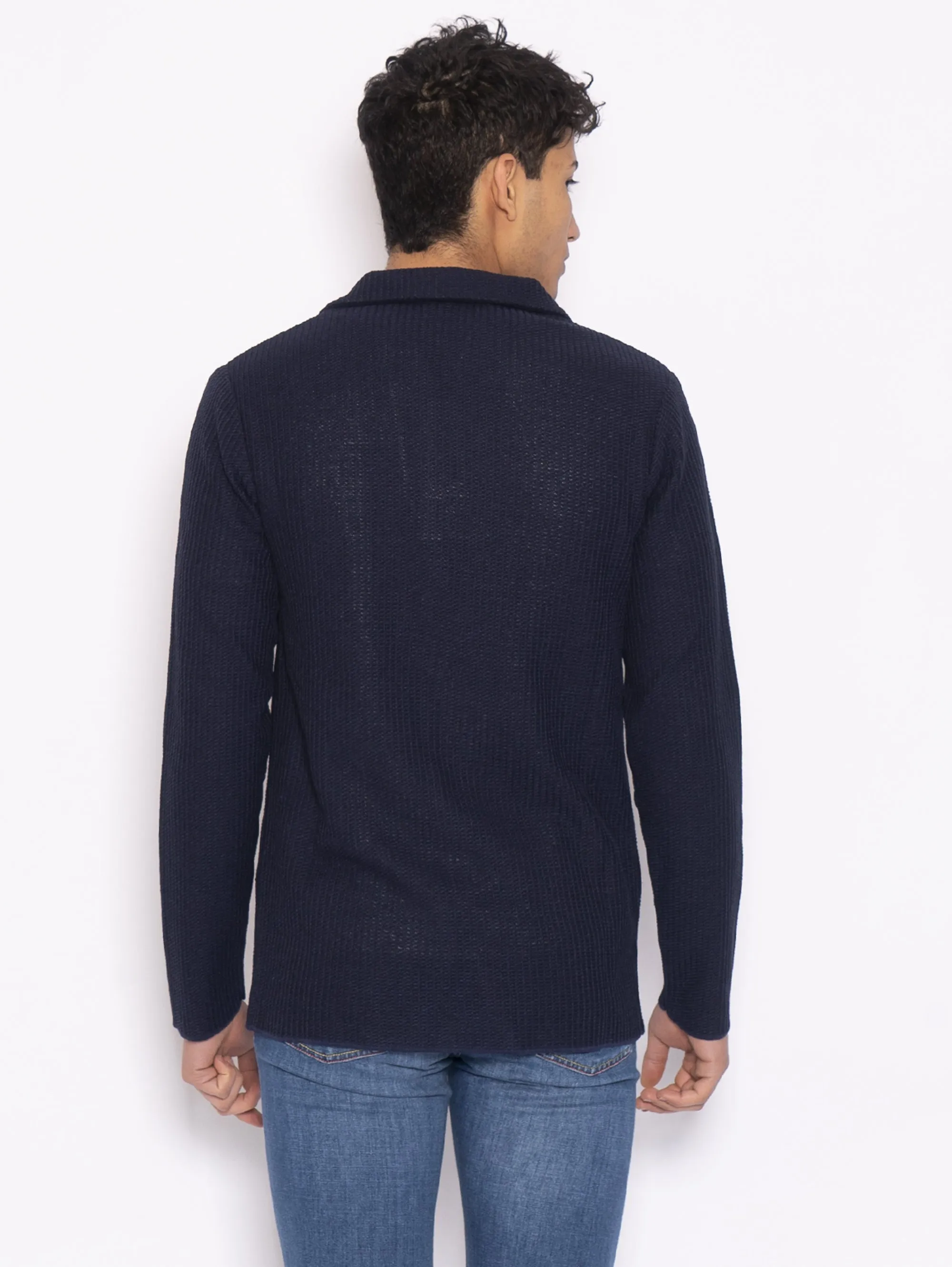 Giacca in Maglia Blu