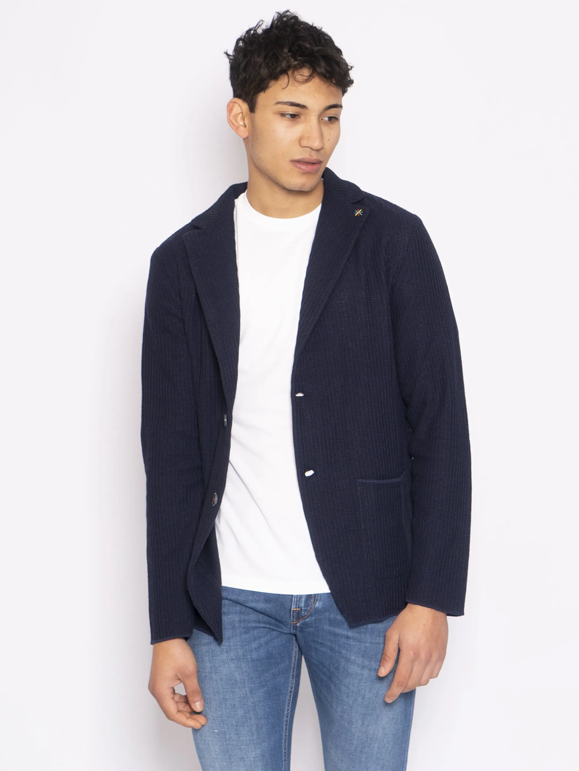Giacca in Maglia Blu