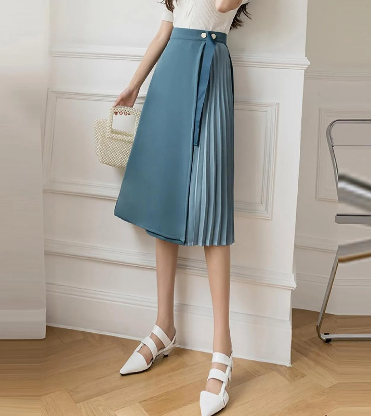 Gonne lunghe eleganti da donna da ufficio Nuovo arrivo 2023 Stile estivo Tinta unita Tutto abbinato Gonna a vita alta da donna