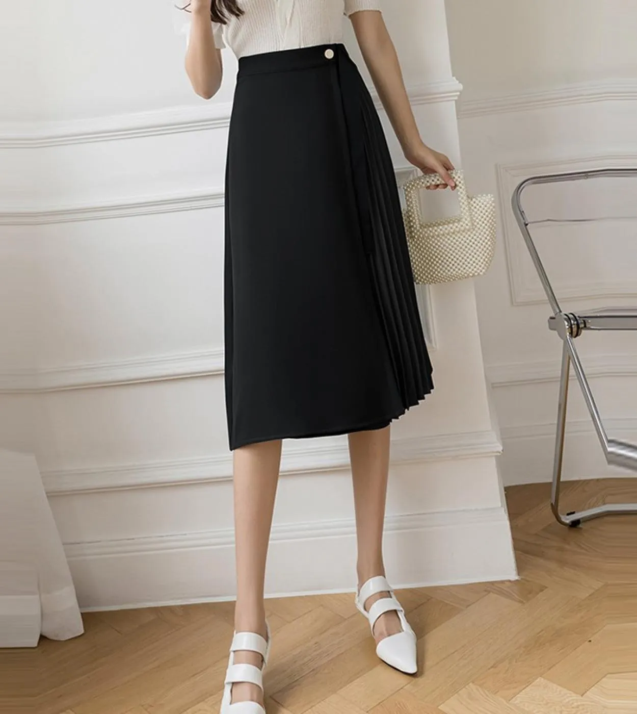 Gonne lunghe eleganti da donna da ufficio Nuovo arrivo 2023 Stile estivo Tinta unita Tutto abbinato Gonna a vita alta da donna