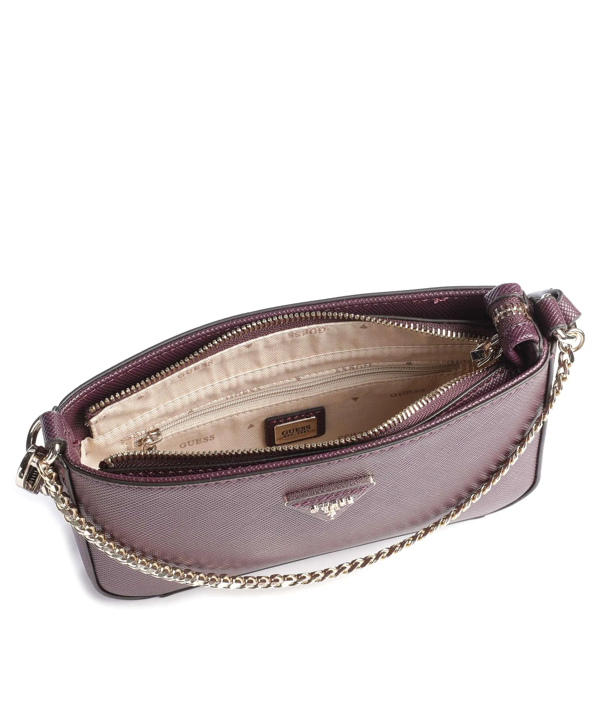  Guess Brynlee Borsa a spalla pelle sintetica melanzana  