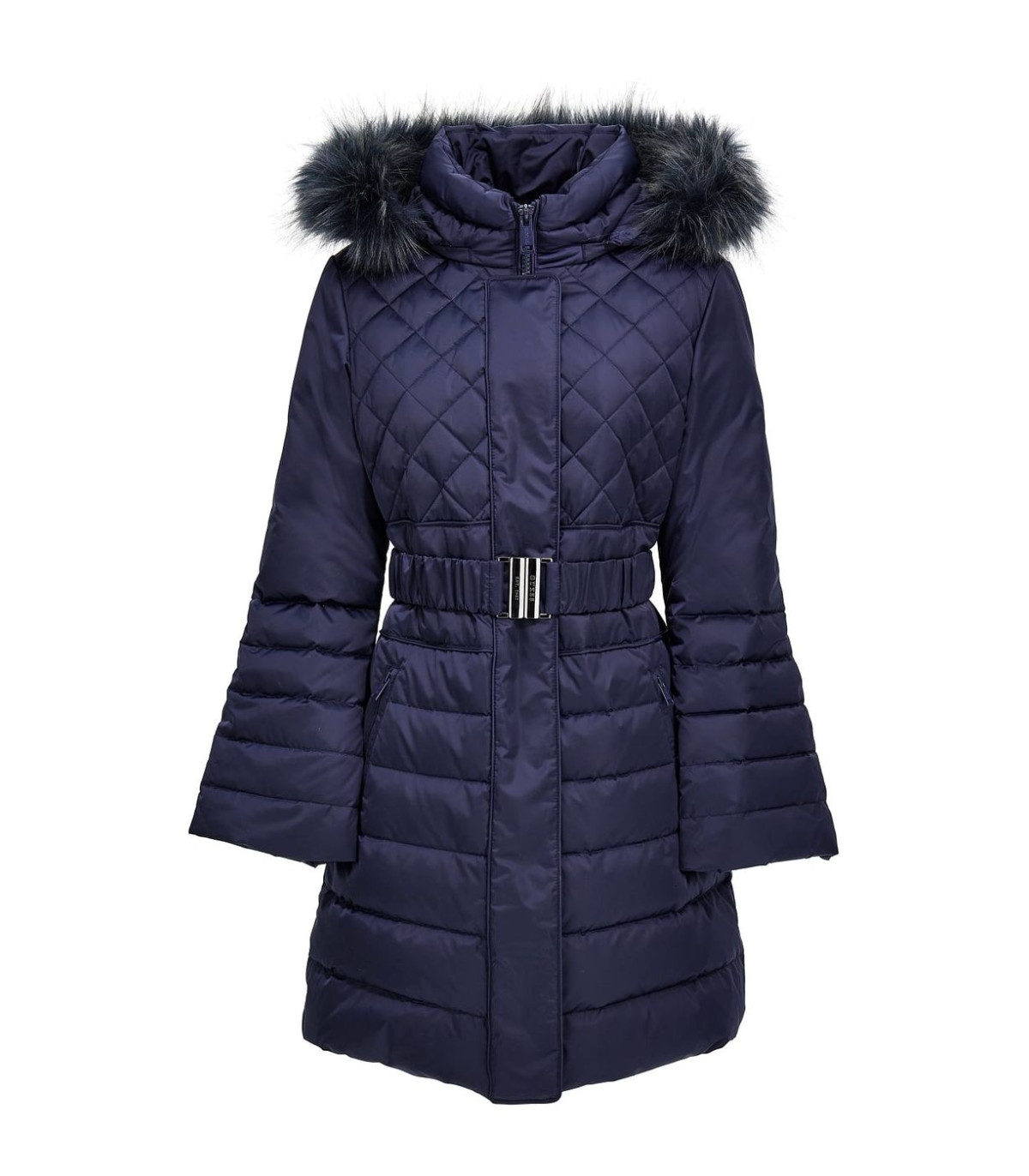 Guess Donna Piumino Lungo Con Cappuccio