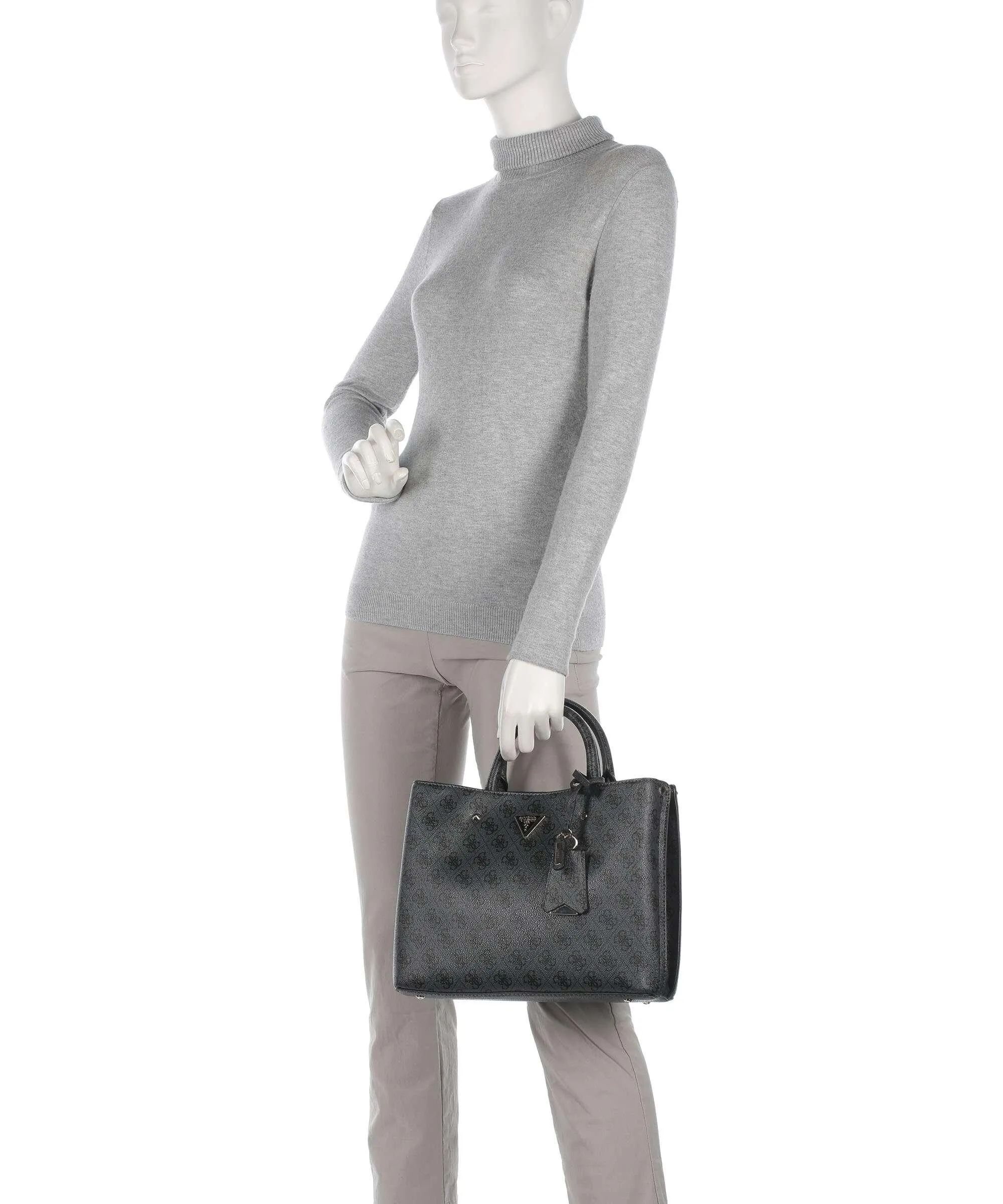  Guess Meridian Borsa a mano pelle sintetica grigio scuro  