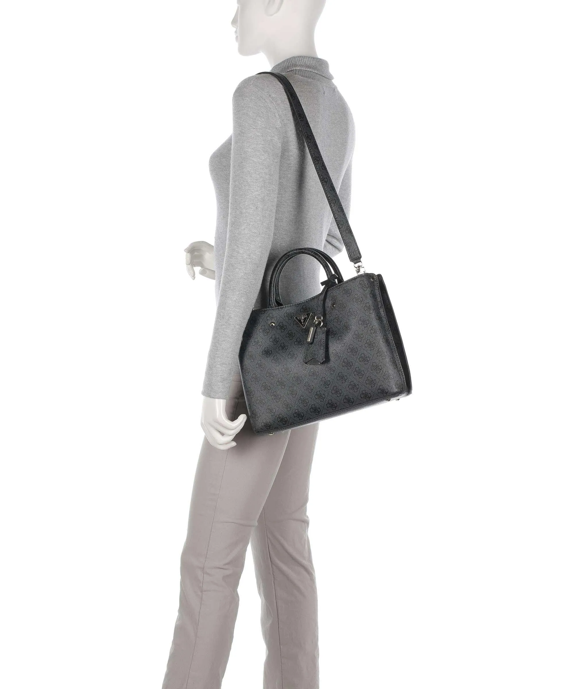  Guess Meridian Borsa a mano pelle sintetica grigio scuro  