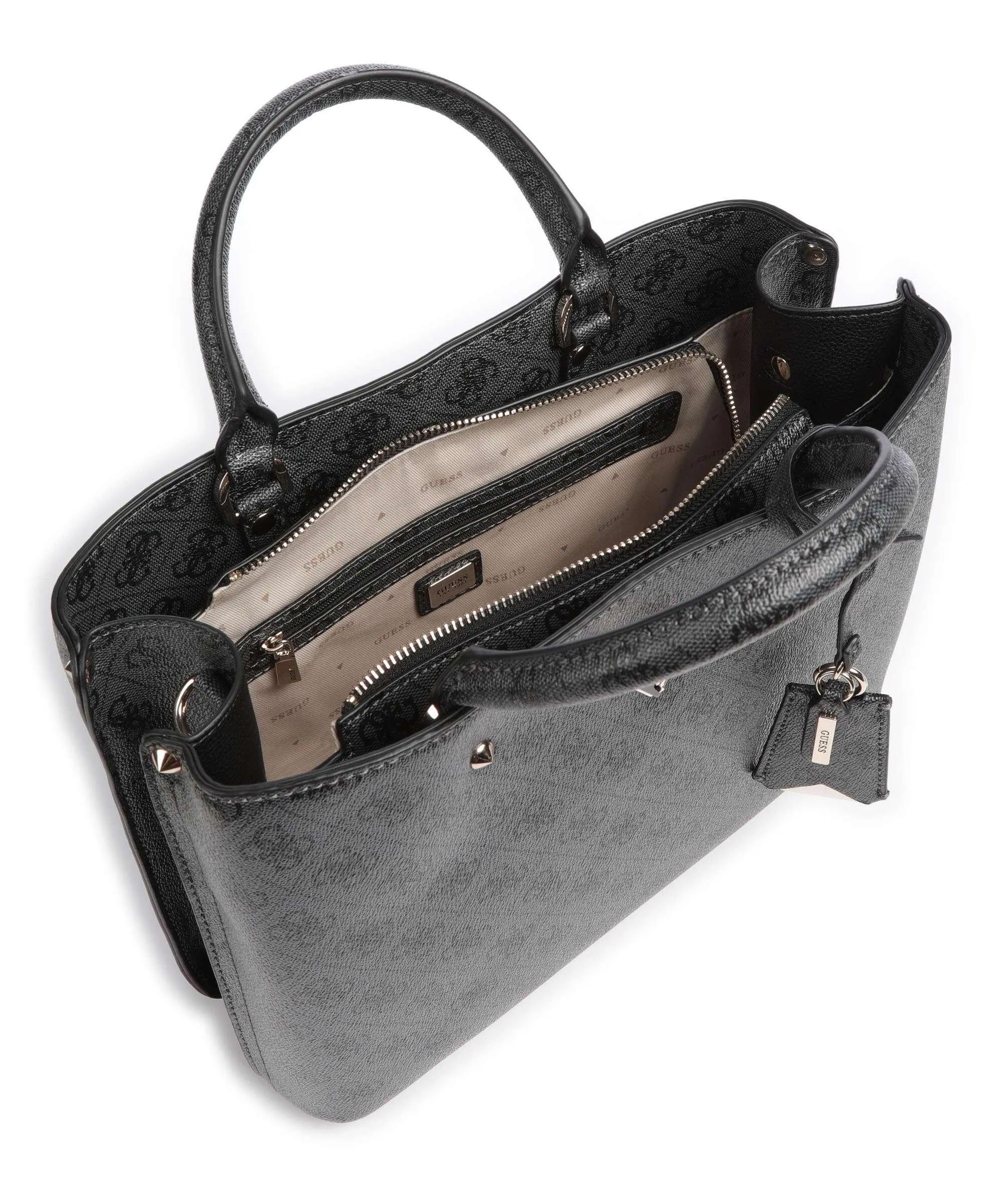  Guess Meridian Borsa a mano pelle sintetica grigio scuro  