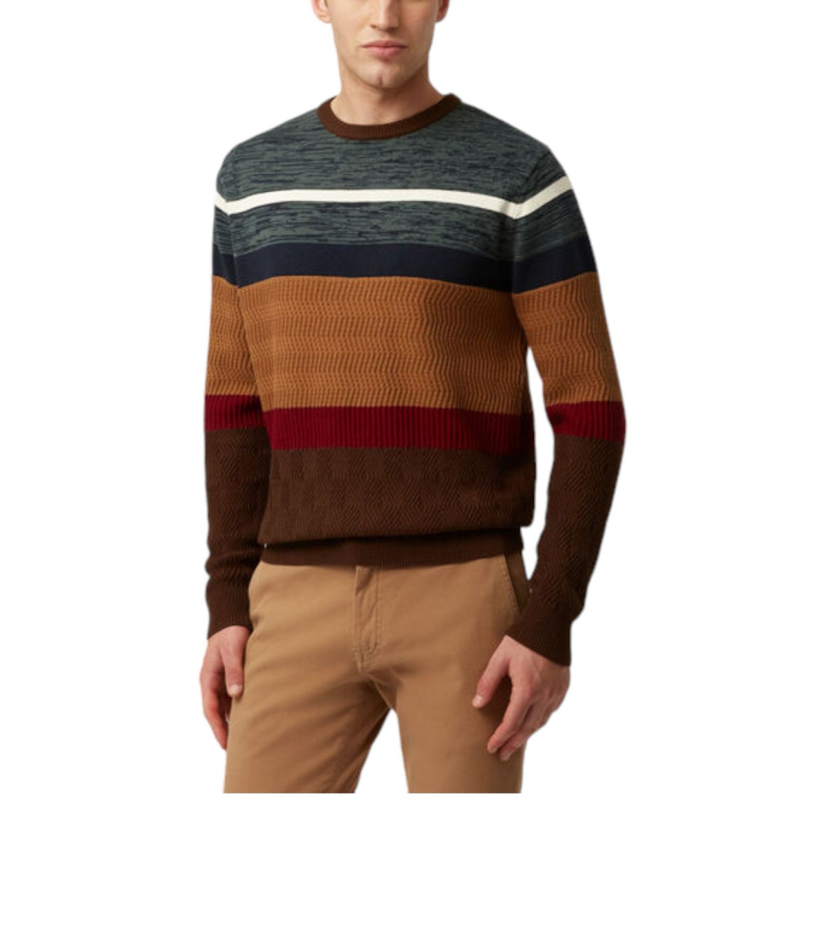 Harmont & Blaine Uomo Maglione A Girocollo Con Bande Orizzontali