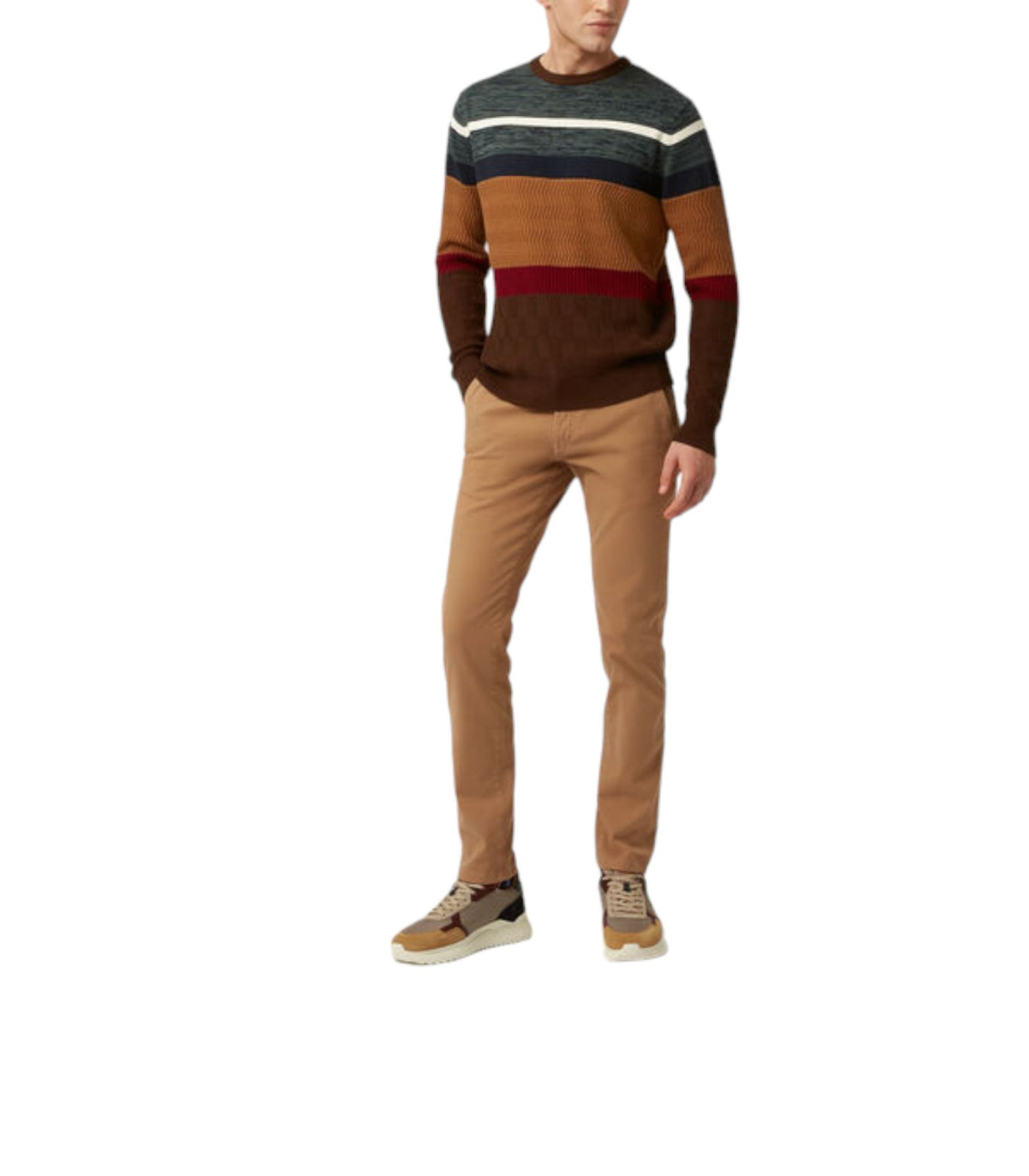 Harmont & Blaine Uomo Maglione A Girocollo Con Bande Orizzontali